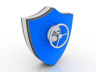 3d illustration Security shield concept