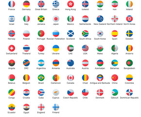 Circled flags icons