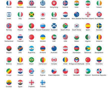 Circled flags icons