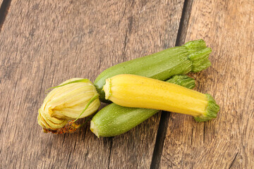 Raw baby organic zucchini heap