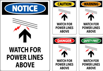 Danger Sign Watch For Power Lines Above