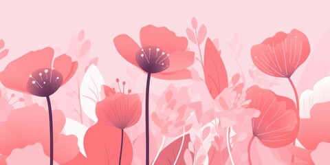 Beautiful abstract pink simple doodle cartoon floral design background. beautiful Generative AI AIG32