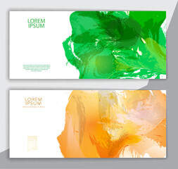 set of banners with watercolor abstraction. Color vector illustration for printed products, banners, posters, flyers, brochures and title pages