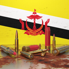 Bullets in front of Brunei flag