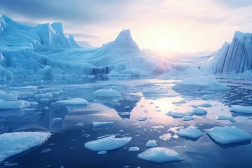  Melting glacier and lake in the Antarctica or arctic © Tarun