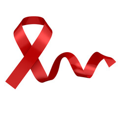 Aids red ribbon. World aids day vector isolated symbol. Illustration of red ribbon, aids health day campaign