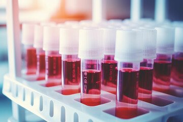 blood samples in a test tube
