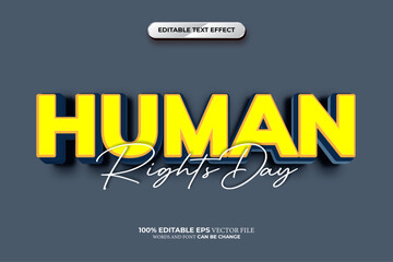  Human Rights Day Vector 3D Editable Text Effect Style, or vector  Human Rights Day text effect template, editable text effect