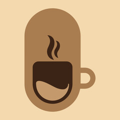 Coffee. Italian coffee pot with text All You Need is Coffee. Banner for cafe, restaurant, menu, coffee dreams theme. cup icon in the line style. vector illustration on a brown background