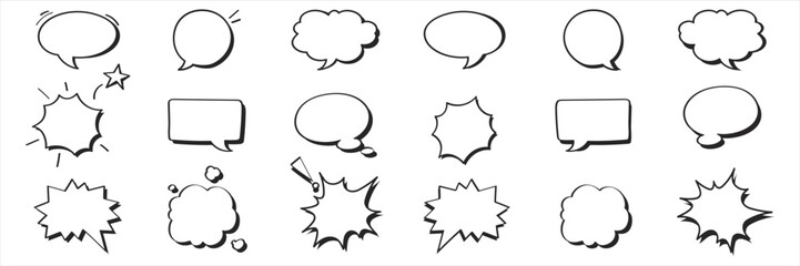 Obraz premium Speech Bubble set. Talk bubble. Cloud speech bubbles collection. Retro empty comic speech bubbles. Vector Illustration