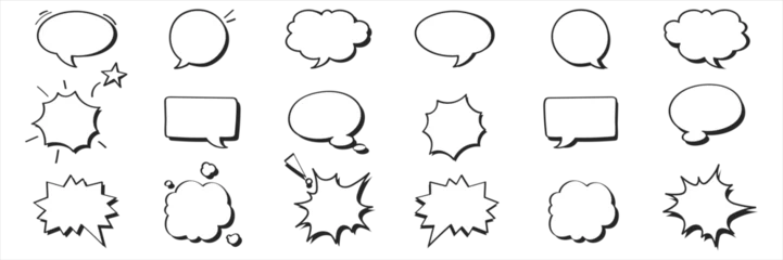 Deurstickers Speech Bubble set. Talk bubble. Cloud speech bubbles collection. Retro empty comic speech bubbles. Vector Illustration © Mark