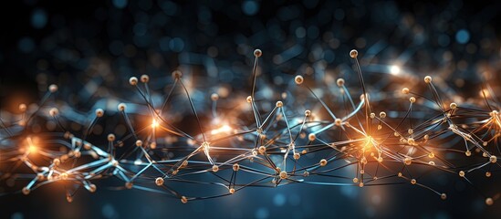 ANN connectionist systems abstract graphics scheme of neural machine mind with AI AI cybernetic net in computer learning Science concept with copyspace for text