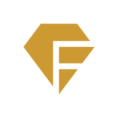 Letter F diamond negative space logo design