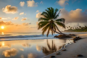 Fototapeta premium palm trees on the beach