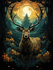 night forest for wallpaper poster adventure
