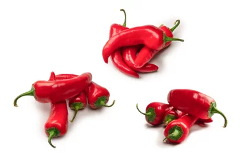 Foto op Plexiglas Red hot chili pepper isolated on a white background. © Nikolay