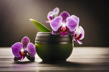 purple orchid in a vase