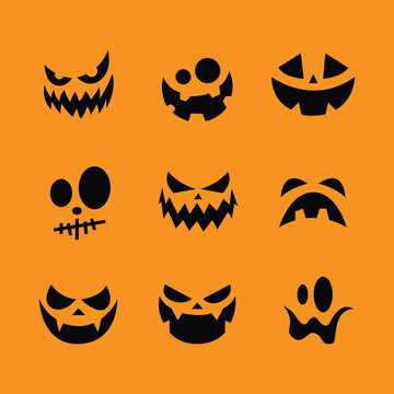 Halloween theme pumpkin fae silhouette concept illustration