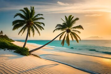 Obraz premium palm trees on the beach