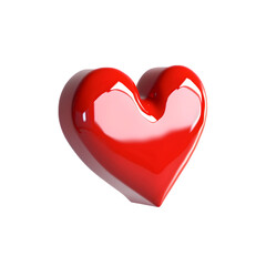 Fototapeta premium 3d heart isolated on transparent background, heart png for social media
