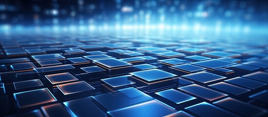 Fototapeta premium Technology Background Abstract in Blue with copyspace for text