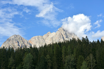 panorama of Steinernes Meer mountain range in summer in Austria 