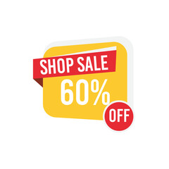 Sale offer label, Red sale label, Shpo sale label