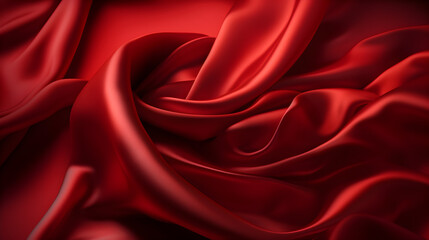 Abstract red satin background. 3d render, for product presentation, product display, banner background