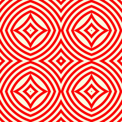 Crossing circles, rhombuses ornament. Seamless linear pattern. Abstract background. Rings vector. Geometric illustration. Rounded figures. Tribal image. Ethnic backdrop.