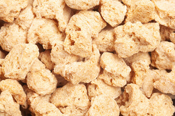 Soy products analogue of meat for vegetarian food.