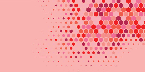 Geometric Multi size Hexagon with multi Color Background