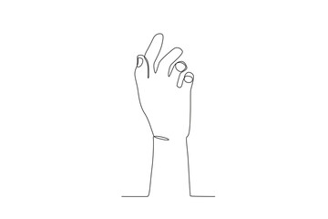 A hand was raised fighting for peace. Human rights day one-line drawing