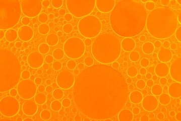 Vegetable oil texture. Oil bubbles in water - obrazy, fototapety, plakaty