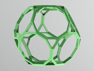 Wireframe Shape Truncated Dodecahedron 3D print model