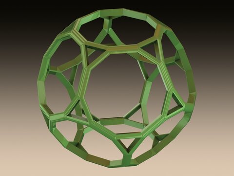 Wireframe Shape Truncated Dodecahedron 3D print model