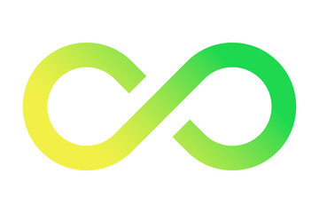 Circular economy concept. Sheet metal in arrow infinity recycling symbol with layered color of gray...