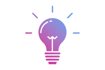 Light bulb with rays shine. Energy and idea symbol.