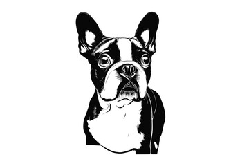 Loyal Boston Terrier Companion: A Vector Study of a Delightful Canine