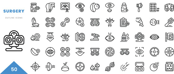 surgery outline icon collection. Minimal linear icon pack. Vector illustration