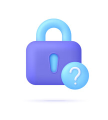 3D Forgot password illustration. Update personal data concept. Getting a new username and password for an account.
