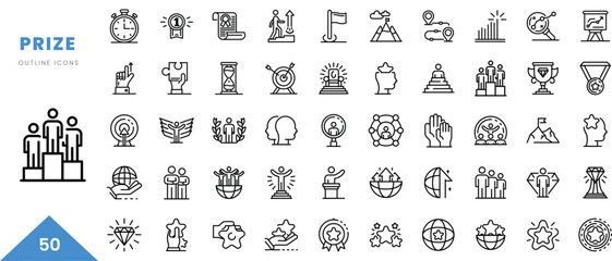prize outline icon collection. Minimal linear icon pack. Vector illustration