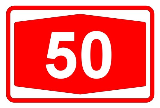 Illustration eines Autobahnschildes der Autobahn 50 in der Schweiz	