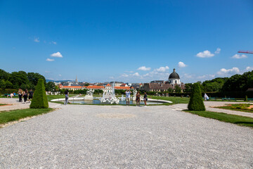 View of the Belvedere Gardens in Vienna