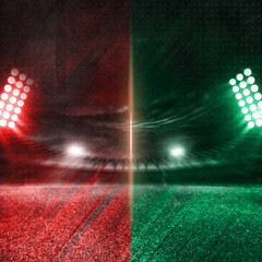 Cricket template for social media posts. Cricket background with stadium lights, gallery and field. Amazing readymade background for sports social media posts. Bangladesh vs Pakistan vs Afghanistan