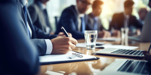 blurred background business people having a business meeting. defocused blur Business meeting. business people concept
