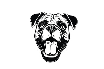 Playful Boxer Pup: A Graceful Vector Portrait of a Boxer Puppy