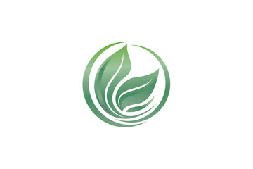 Green Leaves Logo Design - Nature Logo Design Template
