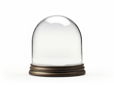 An empty snow globe isolated on white