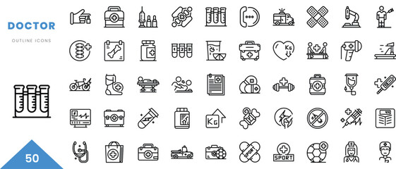 doctor outline icon collection. Minimal linear icon pack. Vector illustration