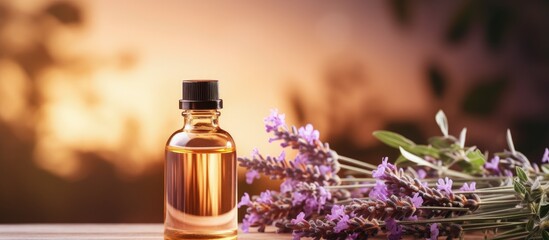 Concentrated natural oils for cosmetic products with copyspace for text